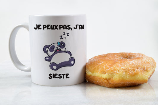 Tasse personnalisée Je peux pas, J'ai sieste Panda
