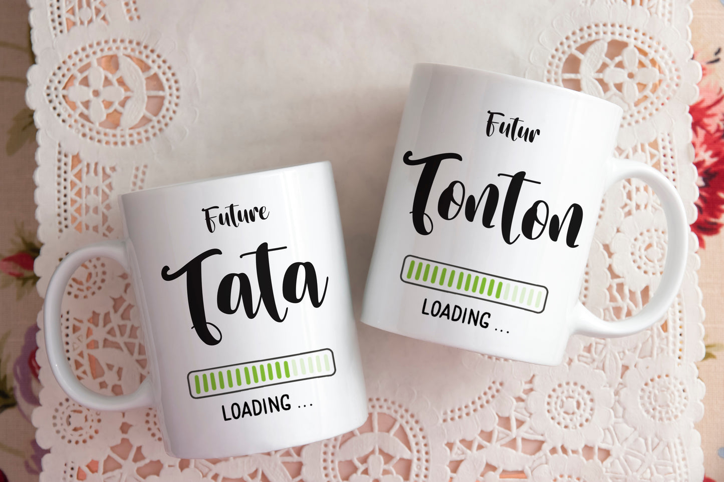Mug personnalisé Annonce de grossesse - Papy, Mamie, Papa, Maman, Tonton, Tata, Parrain, Marraine