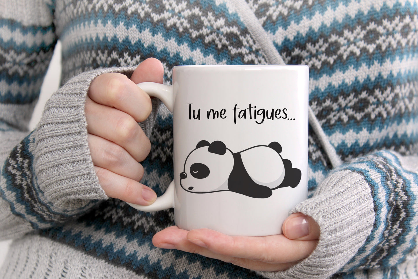 Tasse personnalisée Tu me fatigues Panda