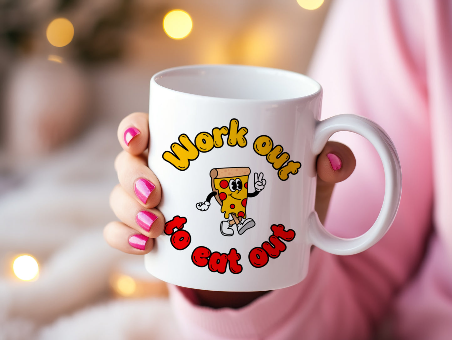 Tasse personnalisée Work Out to Eat Out