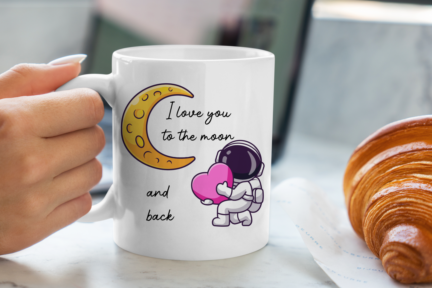 Tasse personnalisée I love you to the moon and back