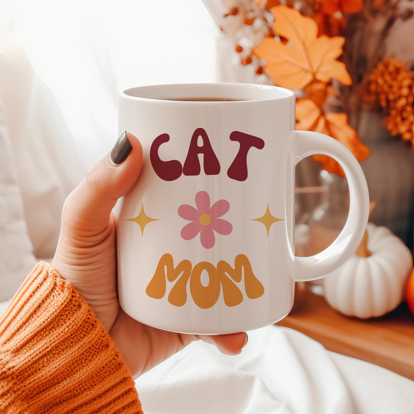 Mug personnalisé Dog Mom / Cat Mom Power Flower