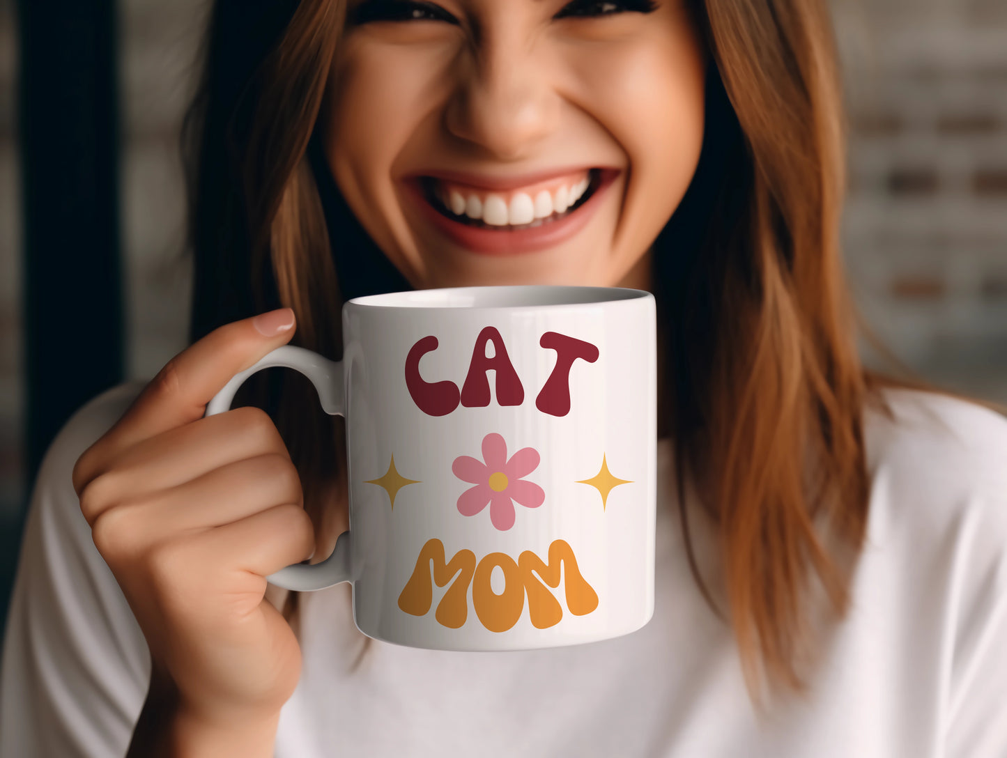Mug personnalisé Dog Mom / Cat Mom Power Flower