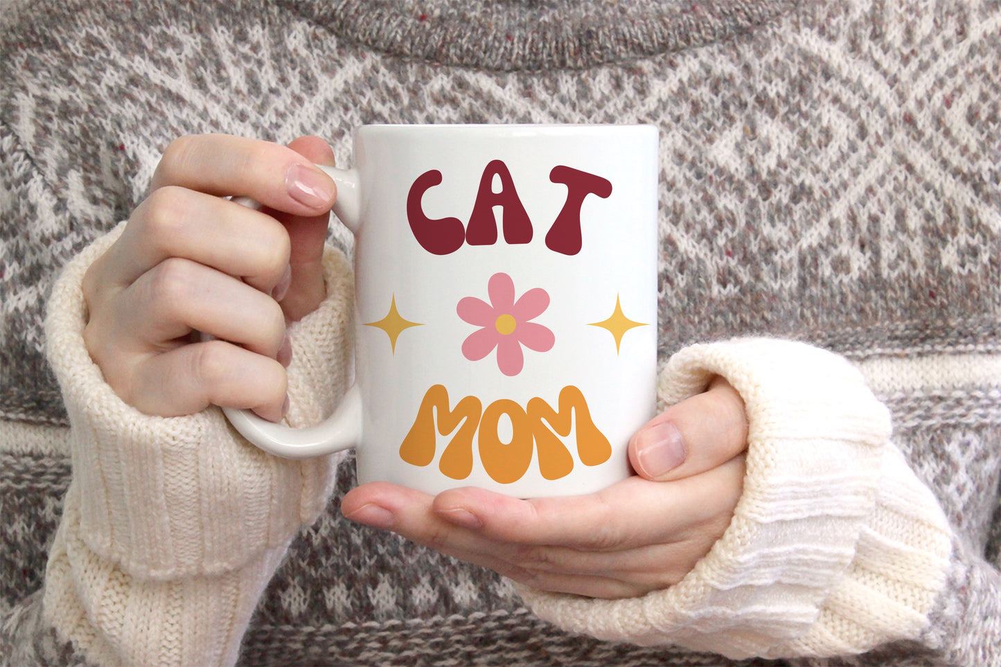 Mug personnalisé Dog Mom / Cat Mom Power Flower