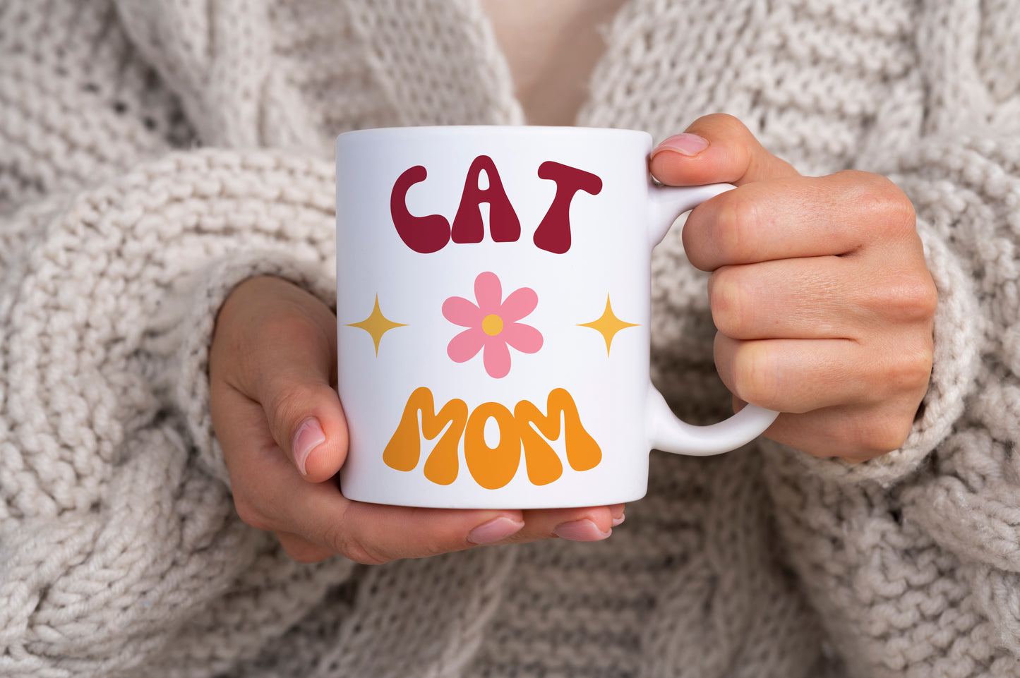 Mug personnalisé Dog Mom / Cat Mom Power Flower