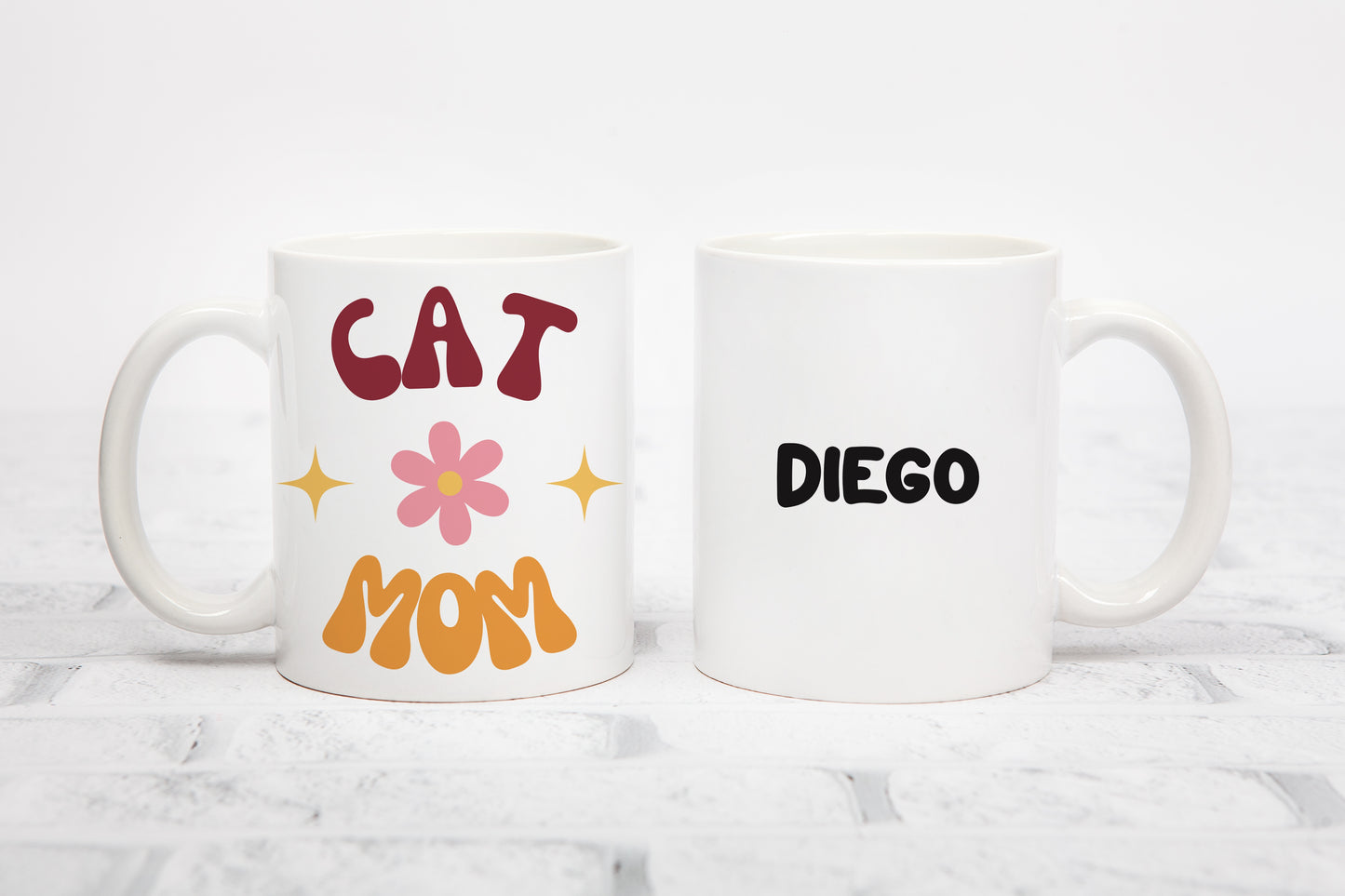 Mug personnalisé Dog Mom / Cat Mom Power Flower