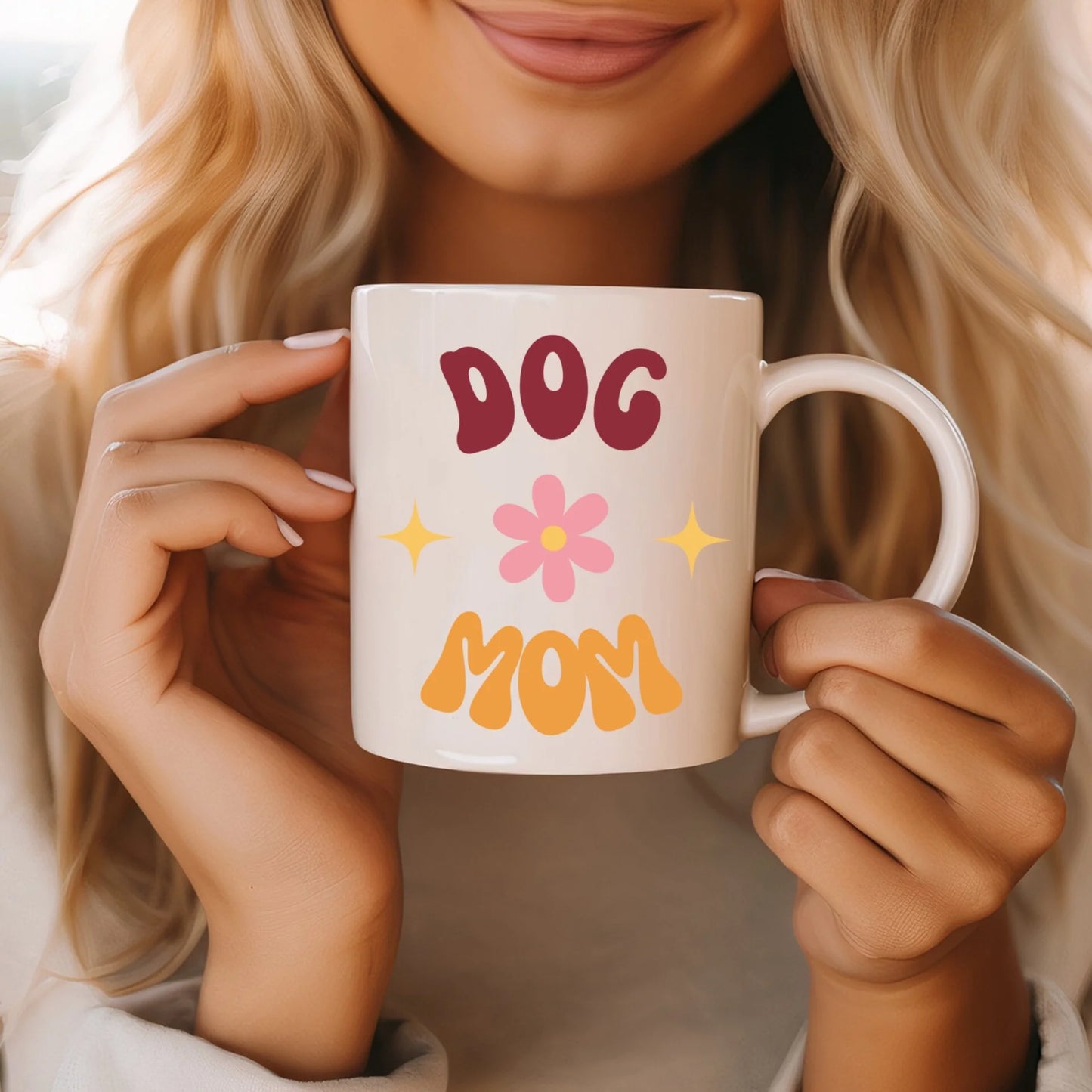 Mug personnalisé Dog Mom / Cat Mom Power Flower