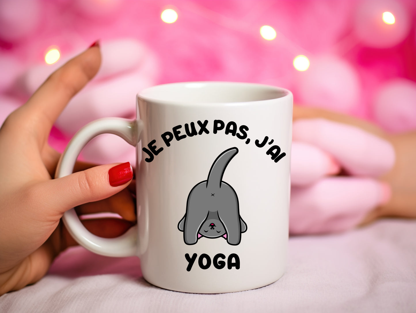 Tasse personnalisée Je peux pas, j'ai Yoga