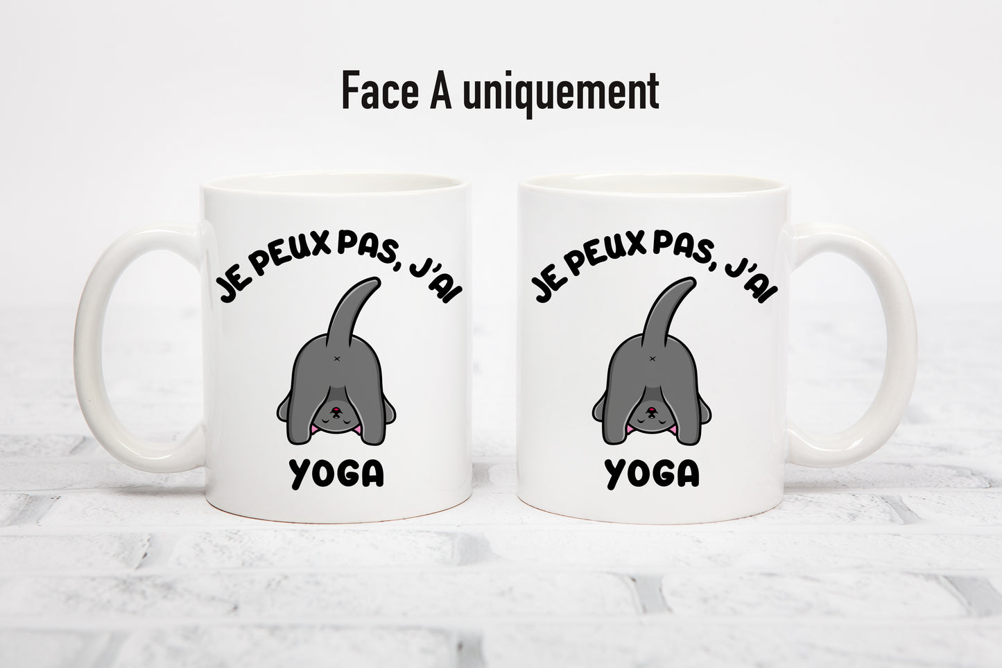 Tasse personnalisée Je peux pas, j'ai Yoga