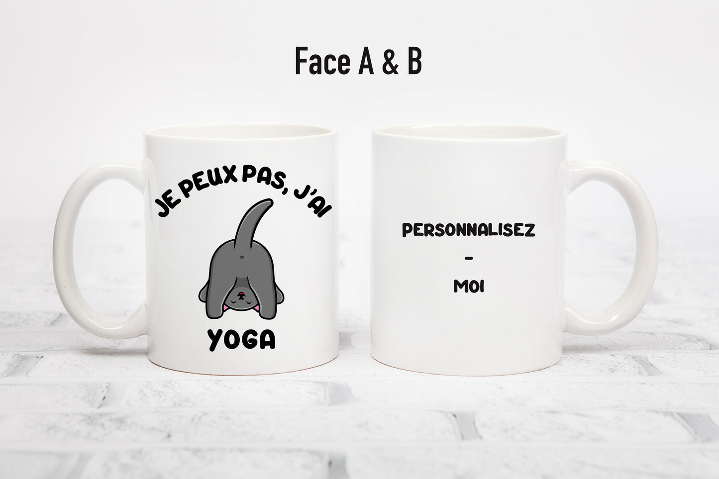 Tasse personnalisée Je peux pas, j'ai Yoga
