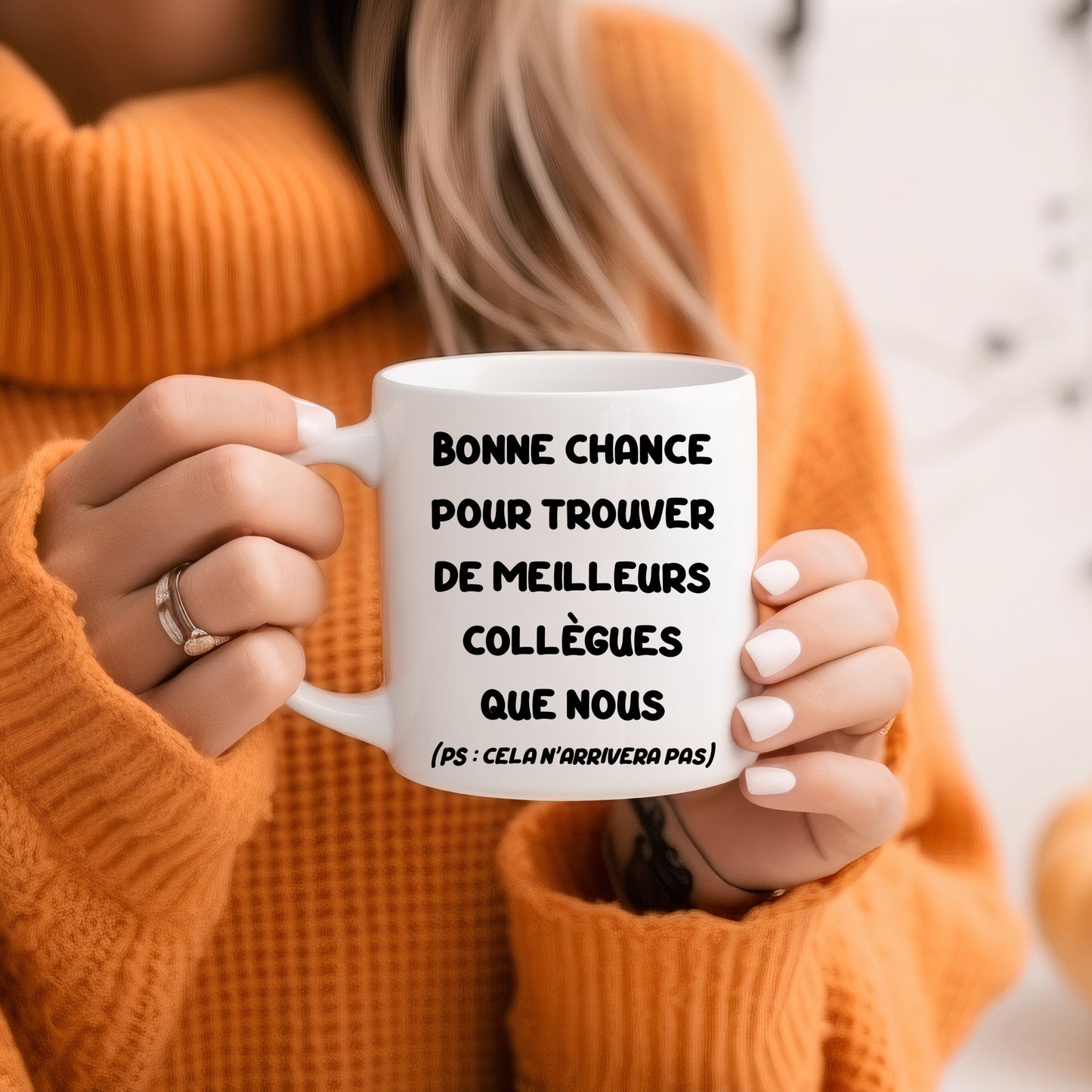 Tasse personnalisée Bonne chance pour trouver de meilleurs collègues que nous.