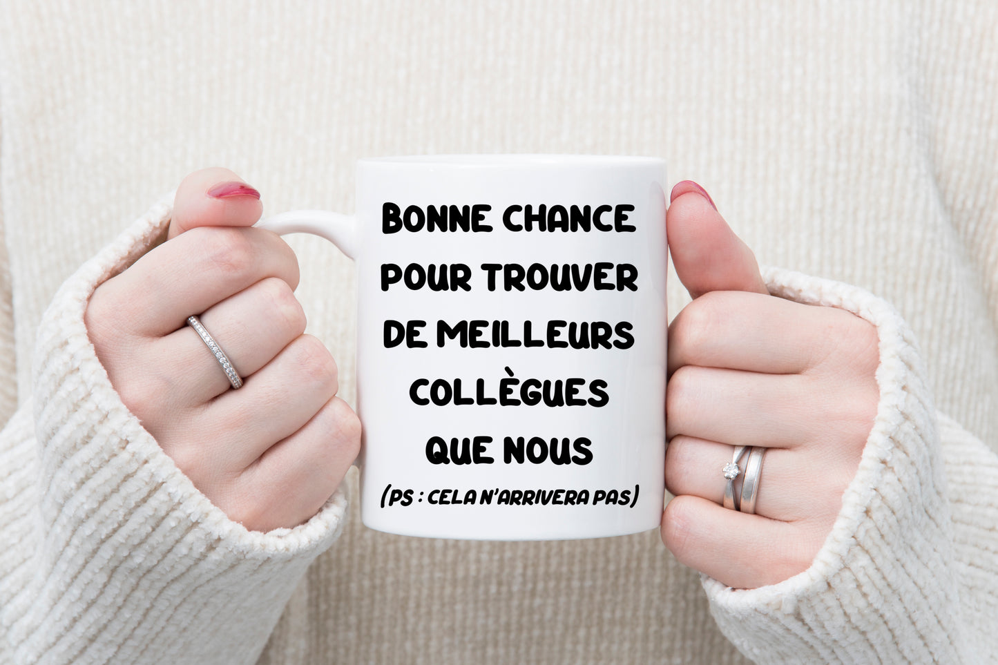 Tasse personnalisée Bonne chance pour trouver de meilleurs collègues que nous.