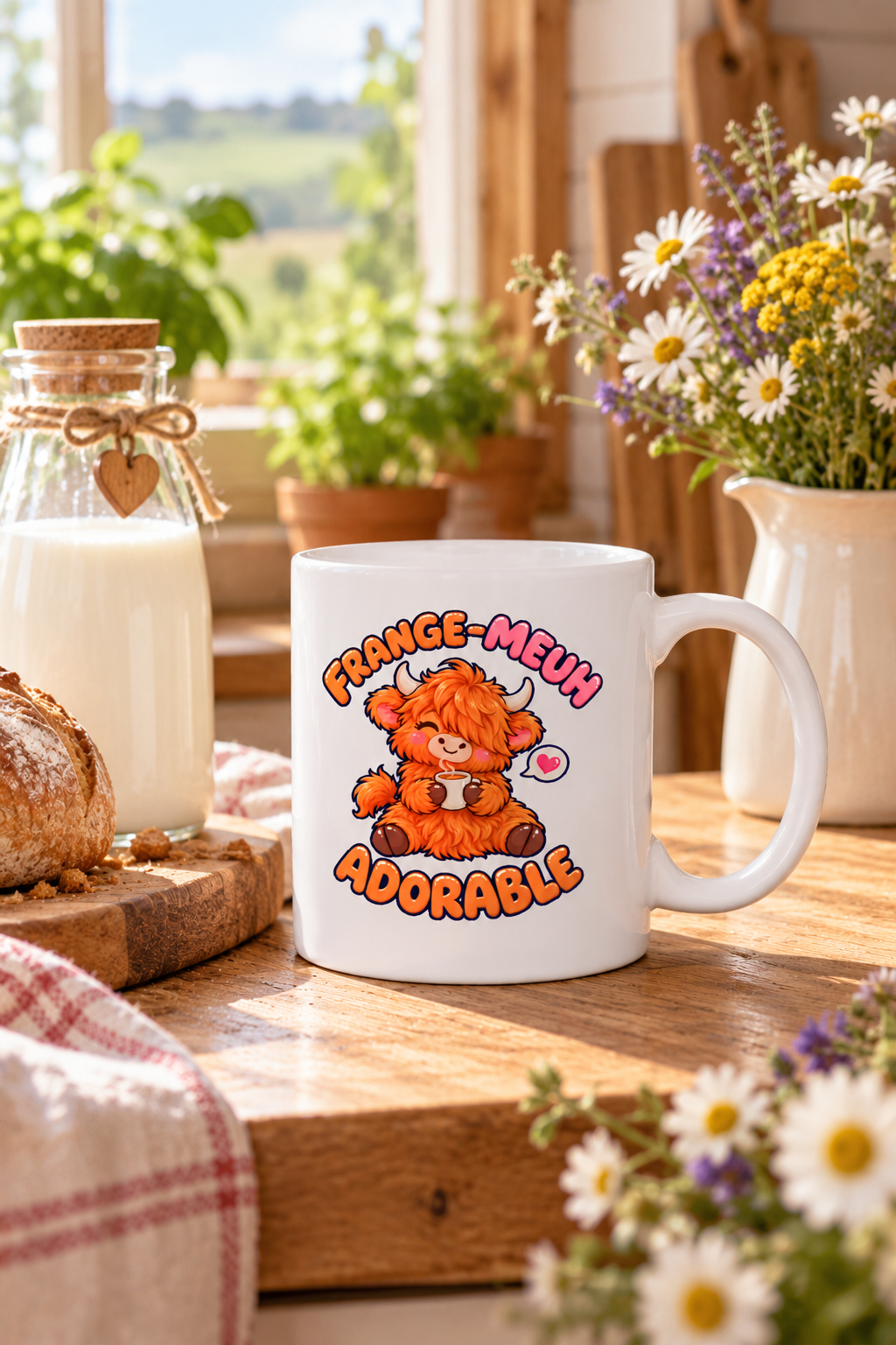 Tasse personnalisée Frange-Meuh Adorable – Vache Highland