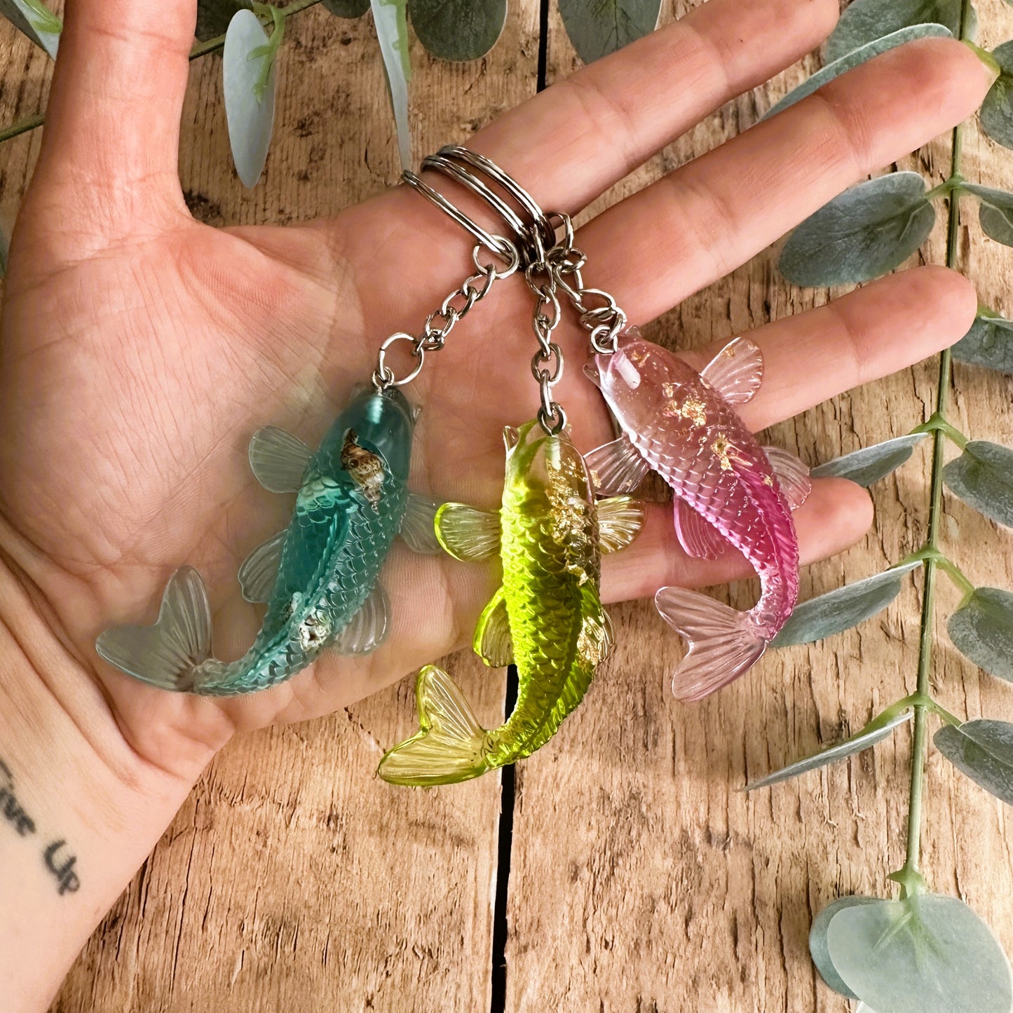 Porte-clés Poisson Koi en Résine — Idée Cadeau