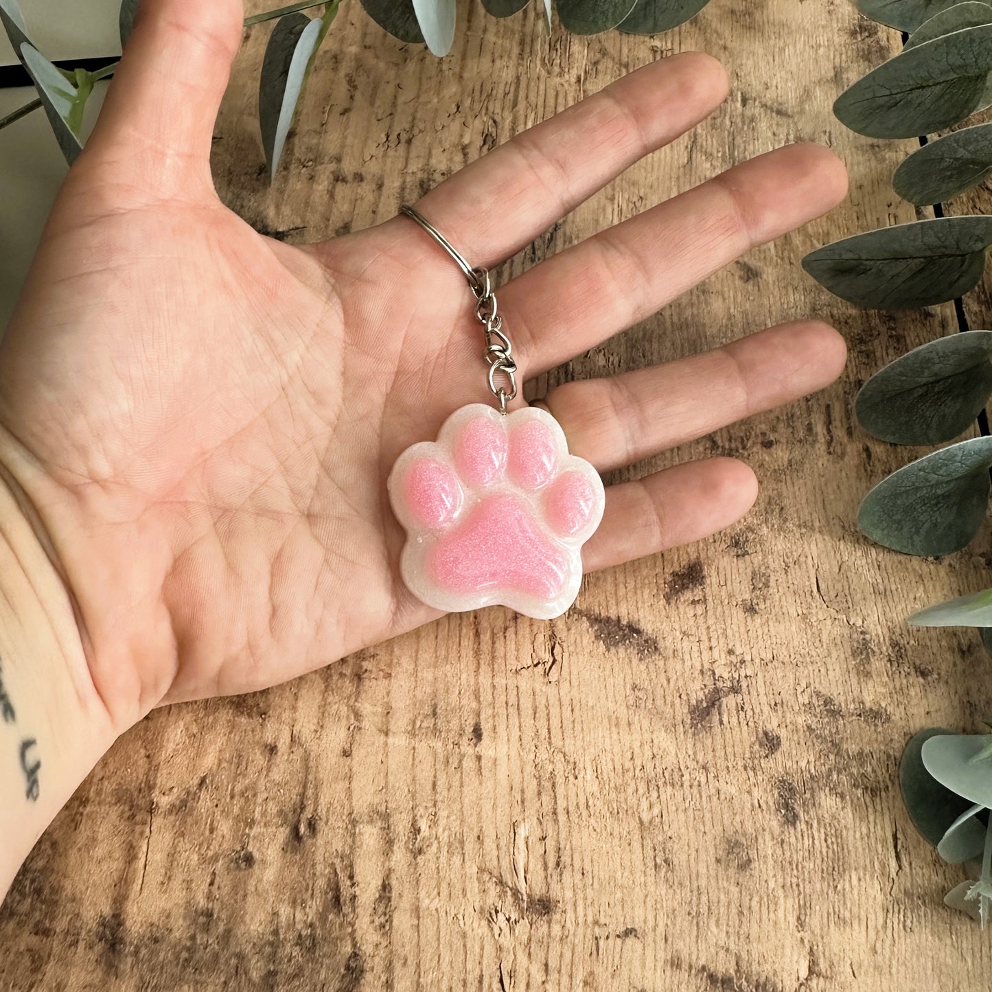 Porte-clés patte de chien ou chat en résine | Cadeau Dog Mom & Cat Parent