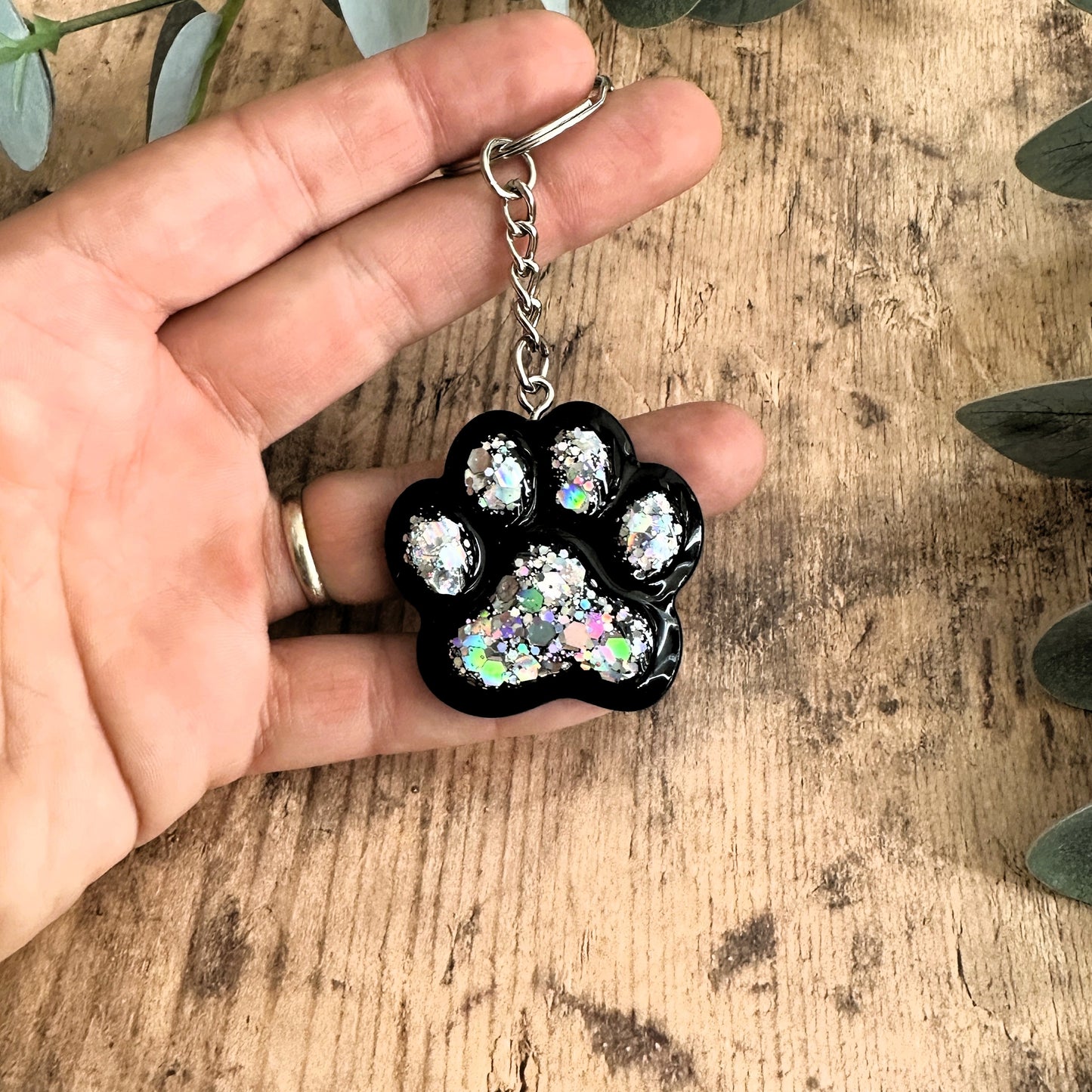 Porte-clés patte de chien ou chat en résine | Cadeau Dog Mom & Cat Parent