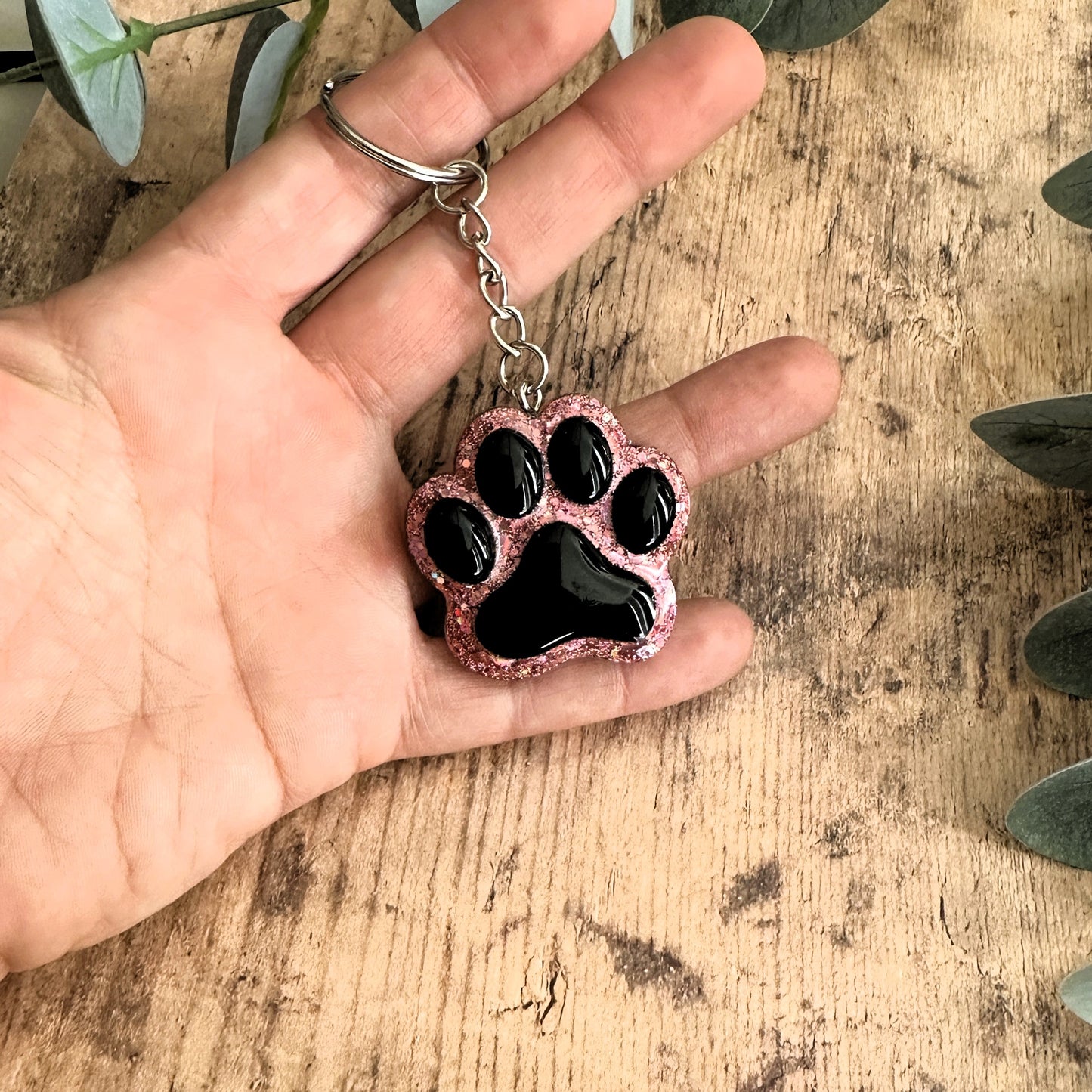 Porte-clés patte de chien ou chat en résine | Cadeau Dog Mom & Cat Parent