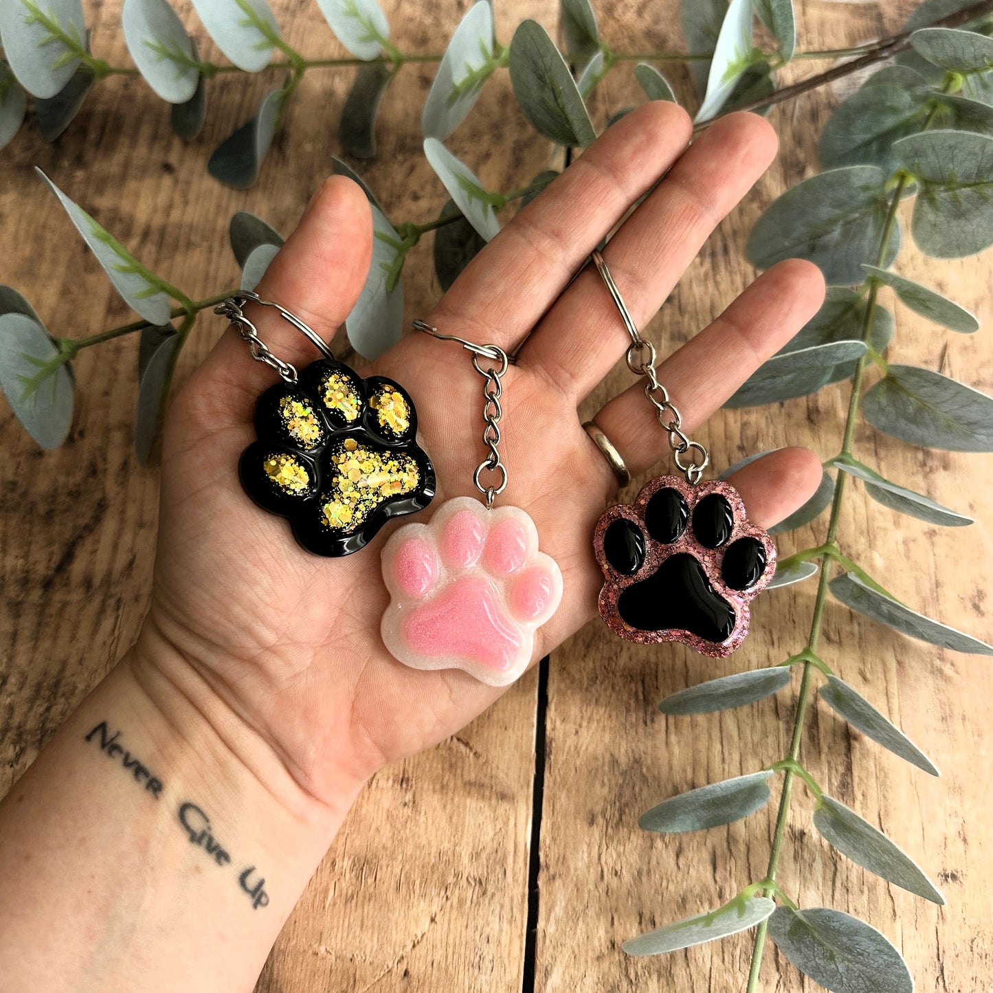 Porte-clés patte de chien ou chat en résine | Cadeau Dog Mom & Cat Parent