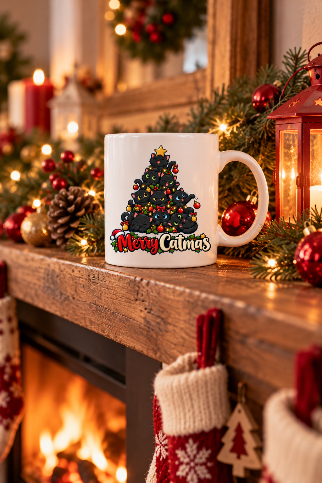 Tasse personnalisée Merry Catmas