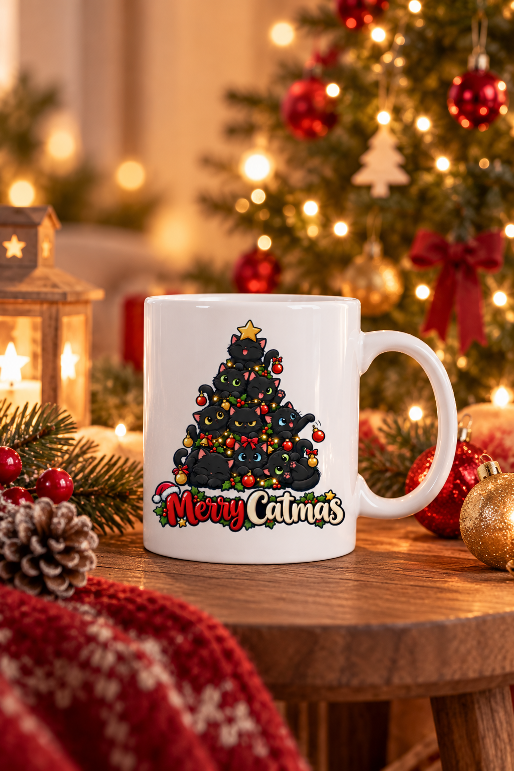 Tasse personnalisée Merry Catmas